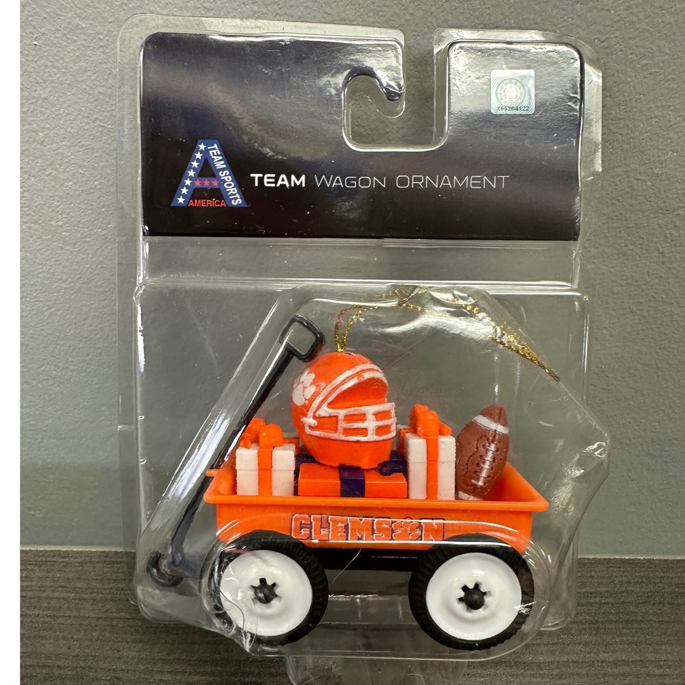 Clemson Tigers Team Wagon Ornament NCAA Football Team Sports America 30T912WGN